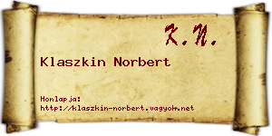 Klaszkin Norbert névjegykártya